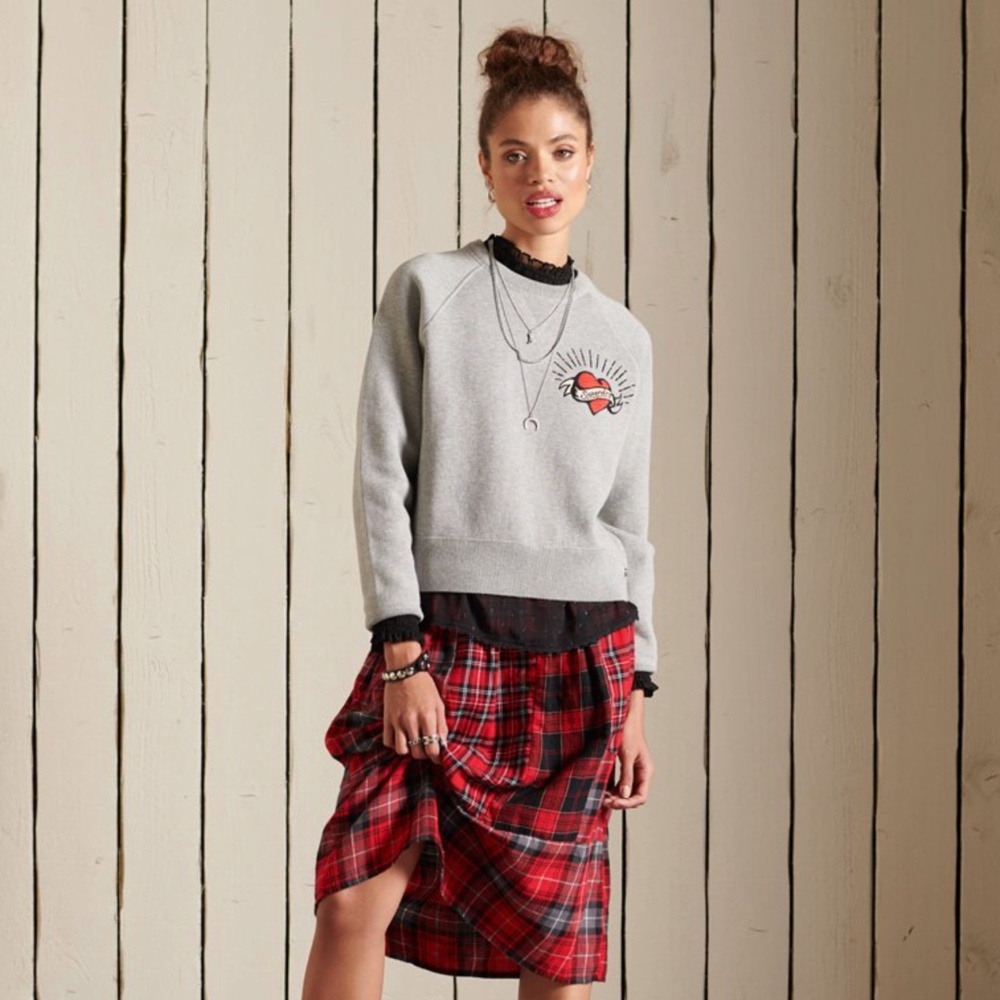 SuperDry Organic Cotton Embroidered Crew Jumper Size 10 (J)